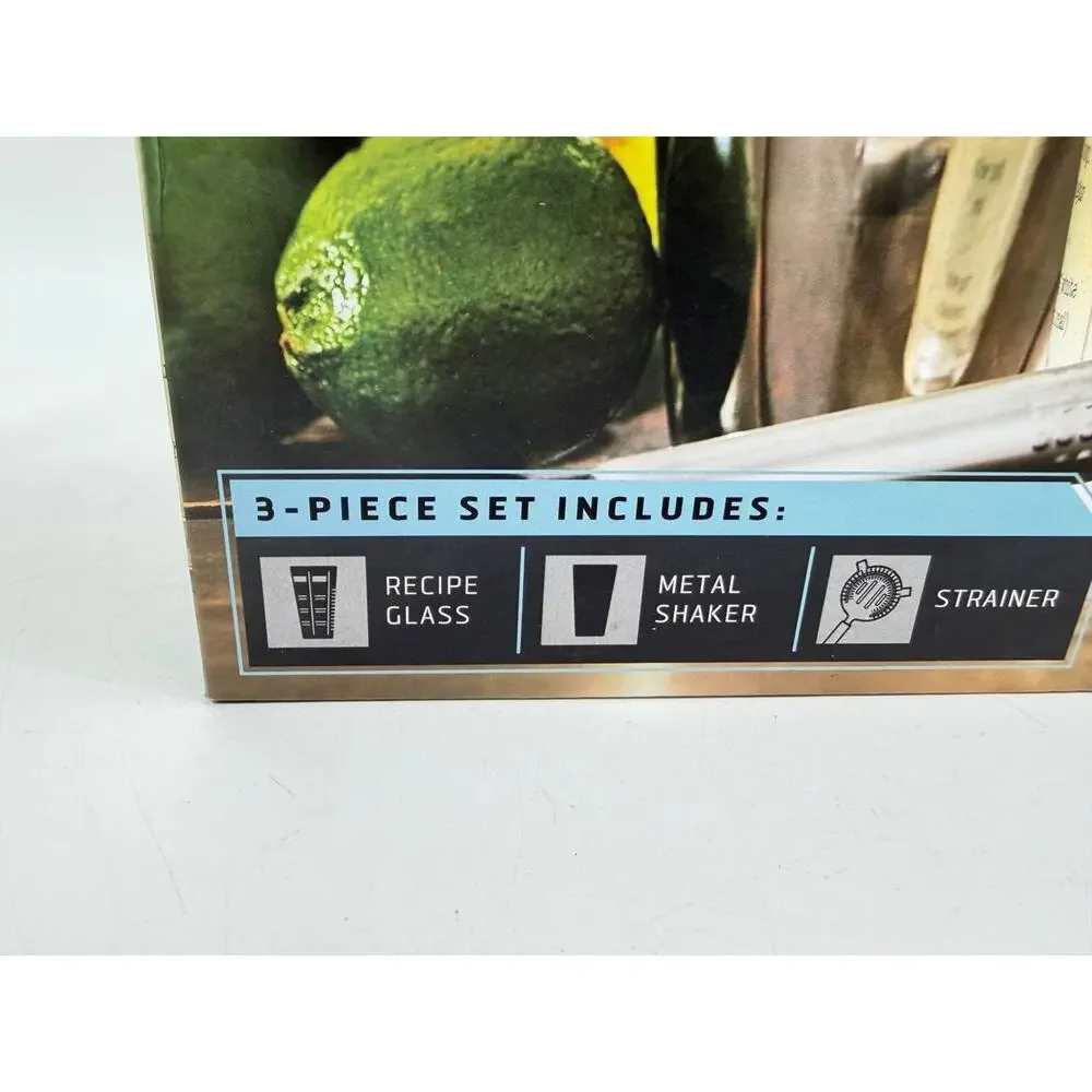 Sharper Image 3 Piece Classic Mixology Set Cocktail Shaker Bar Set New